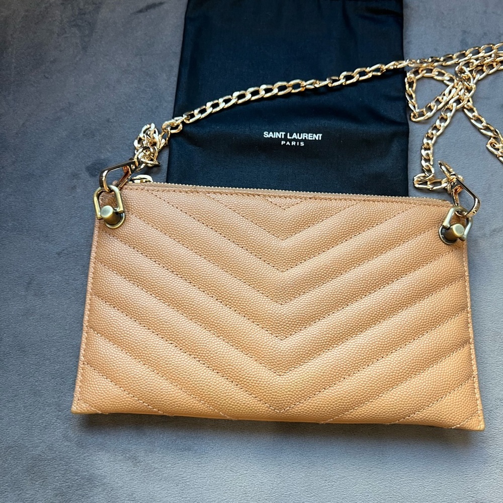 Sold- beige YSL clutch & crossbody bag - Picture 5 of 14